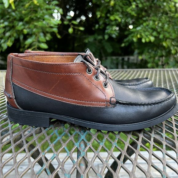 Vintage Sebago‎ Chukka Boots Brown & Black Leather Women’s Sz 10 - Picture 1 of 11